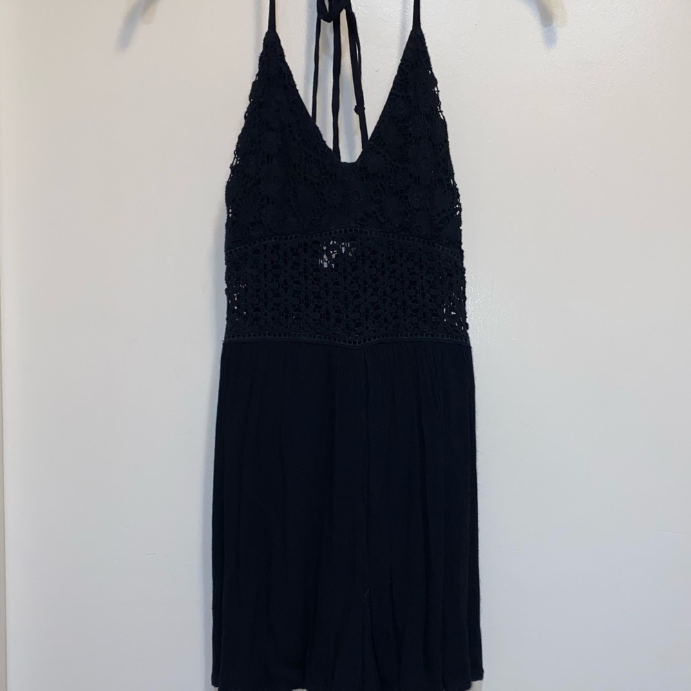 Knit crochet romper